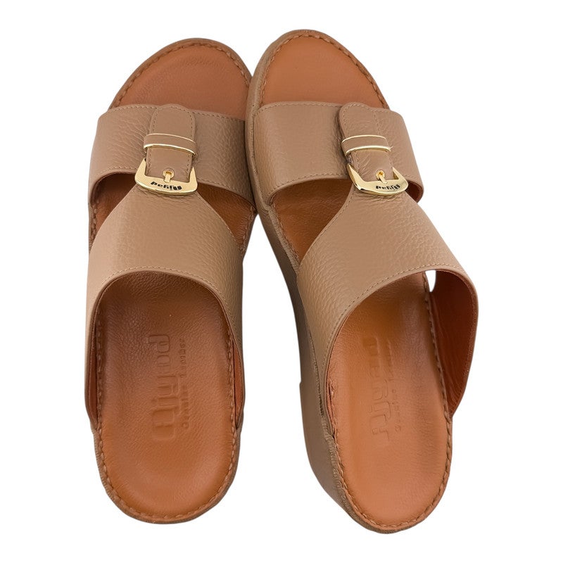 AJYAD Handmade Arabic Sandals For Men | Outdoor Mens Slippers | Everyday Flip Flops Open Toe | Arabic Genuine Shamwa Leather | New Design | Tan Footbed | Comfortable & LightWeight - Image 2